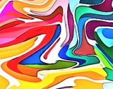 Fototapeta Młodzieżowe - Watercolor marble chaotic waves and splashes. Colorful swirls elements background. Psychedelic liquid pattern in bright pastel colors. Modern concept artwork.