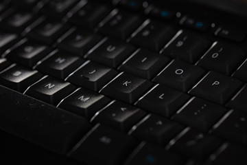 Close-up of a black keyboard 
