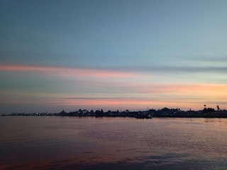 Wall Mural - the sky when the sun will rise in the river