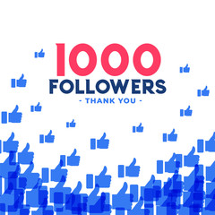 Canvas Print - 1000 followers or thousand subscribers template design