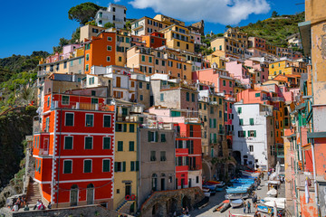 Sticker - Riomaggiore village , La Spezia, Liguria, Cinque Terre Coast of northern Italy