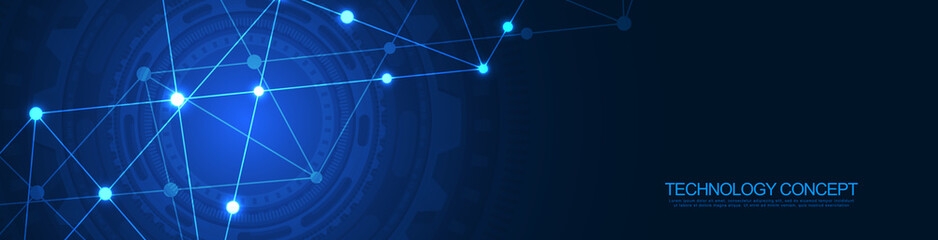website header or banner design with abstract geometric background and connecting dots and lines. gl