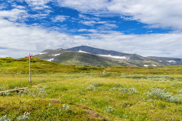 Sticker - Hiking in Helags mountain in the summer in Sweden