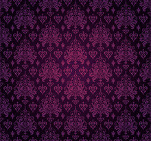 Damask Purple Wallpaper
