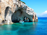 Fototapeta Fototapety do łazienki - Blue caves Zakynthos