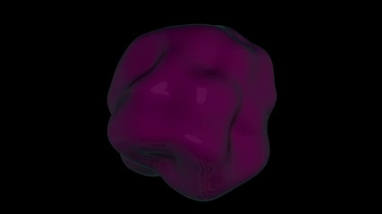 Wall Mural - 3D animation of sphere waves. Plasma or cell motion with alpha channel.
