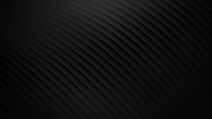 Wall Mural - Dark background. Black horizontal 3D stripes. Vector illustration.
