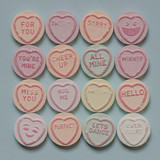 Lovehearts on blue background