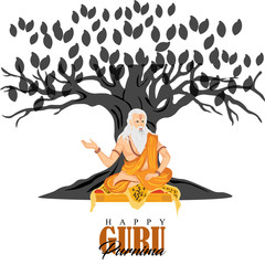 innovative vector Illustration for Guru Purnima Celebration day - Vector