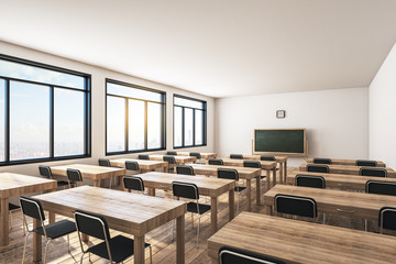 Wall Mural - Clean wooden classroom