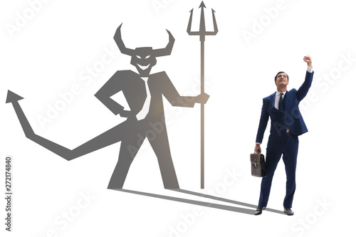 Devil hiding in the businessman - alter ego concept Tableau sur Toile