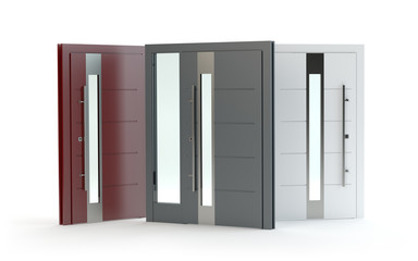 Front doors collection, 3D illustration