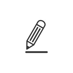 Aufkleber - Pencil Icon Vector. Black pictogram in trendy flat style illustration on white background. Pencil logo design inspiration