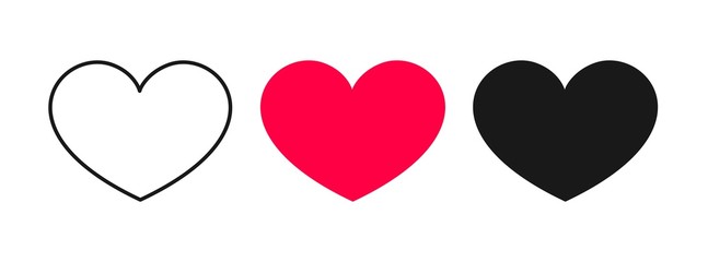 Sticker - heart icons, signs isolated on white background. symbol means favorites, i like, love. vector heart 