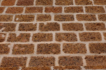 Background of red brick wall pattern texture. Great for graffiti inscriptions.