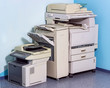 © sergofan2015 - Old broken office equipment stands on the floor in the corner.