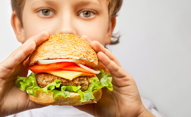 boy with burger