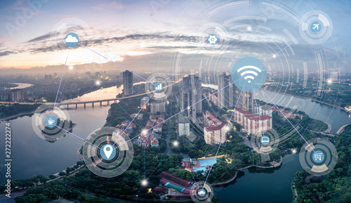 Smart City And Wireless Communication Network Concept