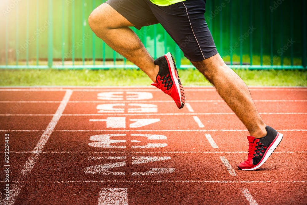 Athlete crossing finish line.competition concept Stock Photo | Adobe Stock