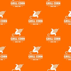 Wall Mural - Grill corn pattern vector orange for any web design best