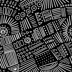 Wall Mural - Vector abstract marker lines seamless pattern