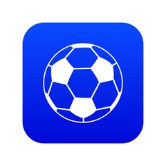 Soccer ball icon digital blue for any design isolated on white vector illustration