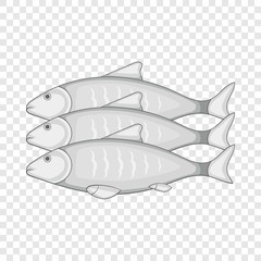 Canvas Print - Three fish icon. Cartoon illustration of three fish vector icon for web design