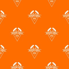 Wall Mural - Grill house pattern vector orange for any web design best