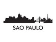 Sao Paulo skyline silhouette vector of famous places