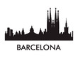 Barcelona skyline silhouette vector of famous places