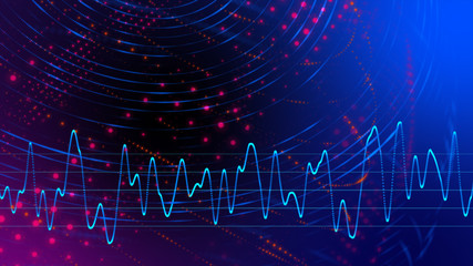 Wall Mural - Smart startup business strategy technology in vital signal digital world, digital world cyber space galaxy star future innovation technology abstract neon color, 3D Rendering.