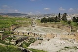 Fototapeta  - Panorama of the Forum in the ancient city of Jerash, Jordan.