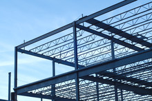 Construction Site Building Metal Structure Beams Frame
