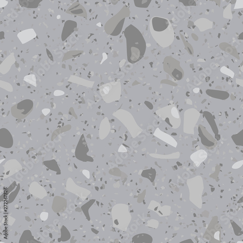 Terrazzo Vector Seamless Pattern Grey Concrete And Granite