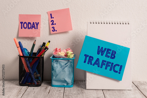 Writing Note Showing Web Traffic Business Concept For Amount Of