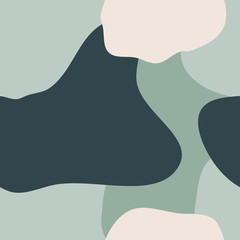 Poster - mint green organic shapes pattern