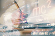 © peshkova - Science formula hologram over woman's hands taking notes background. Concept of study. Multi exposure