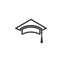 Poster - graduate cap Icon. cap Icons Collection. Vintage cap graduation. Graduation Logo Template Design Elements Vector illustration