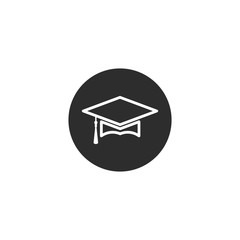 Poster - graduate cap Icon. cap Icons Collection. Vintage cap graduation. Graduation Logo Template Design Elements Vector illustration