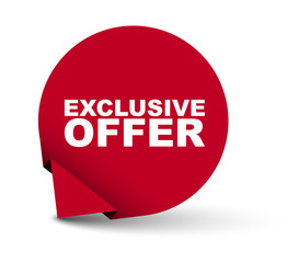 red vector banner exclusive offer