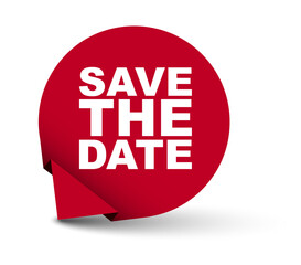 red vector banner save the date