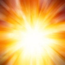 Bright Yellow And Orange Sun Rays Light Blast Explosion Summer Background