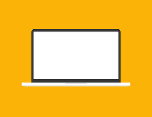 Wall Mural - laptop in trendy flat style with empty screen. mock up template. notebook with blank display.