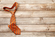 Neckties on wooden background. Top view. Father's Day.
