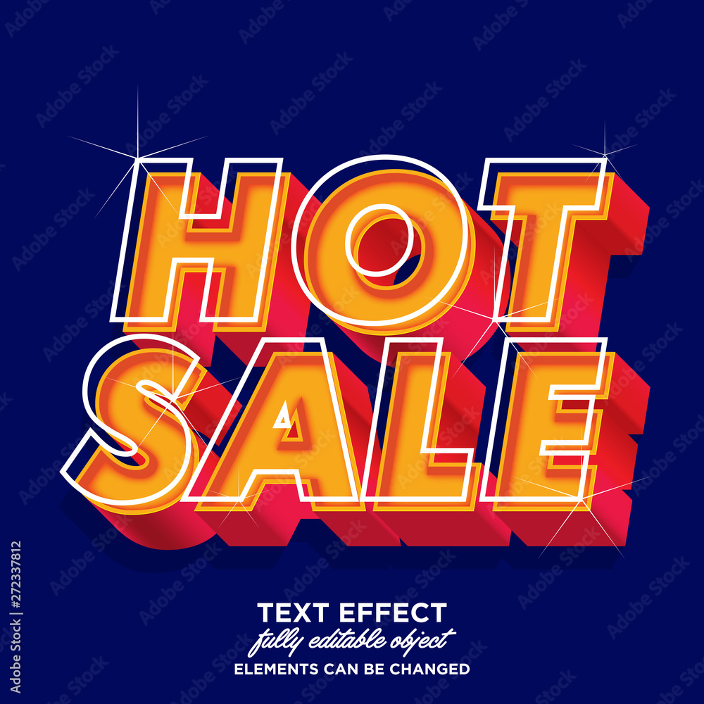 Hot sale sticker font effect for banner sale - obrazy, fototapety, plakaty 