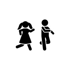 Canvas Print - boy, girl, play, run, game icon. element of children pictogram. premium quality graphic design icon.