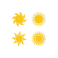 Poster - Sun icon set vector isolated. Sun flat vector icons pack. sun logo design inspiration