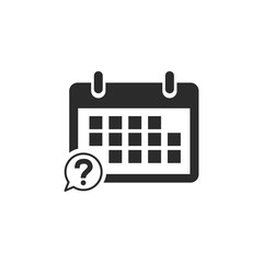 Poster - Flat calendar Web Mobile icon vector. Calender on the wall symbol logo design inspiration