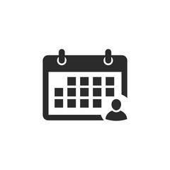Poster - Flat calendar Web Mobile icon vector. Calender on the wall symbol logo design inspiration