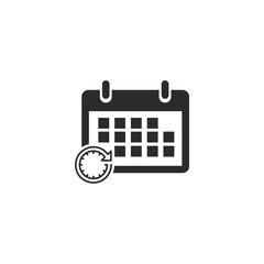 Poster - Flat calendar Web Mobile icon vector. Calender on the wall symbol logo design inspiration